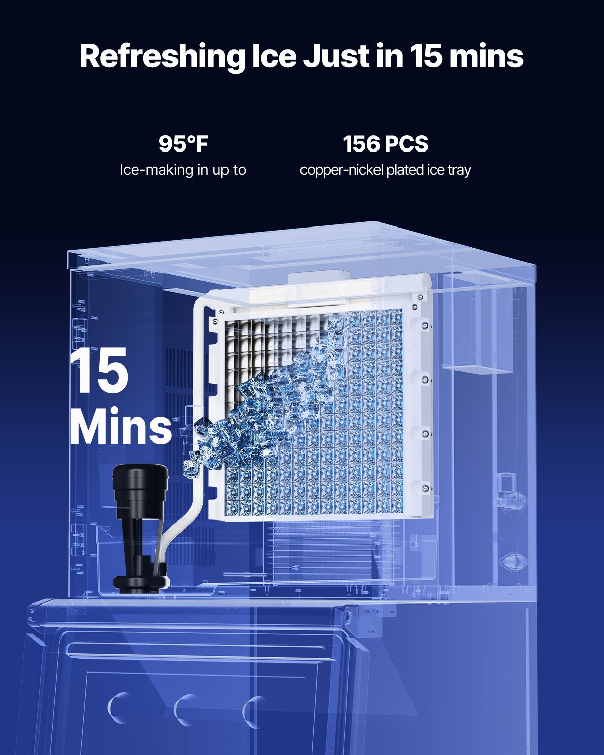 Commercial Ice Maker 400 lbs/Day Self-Cleaning Ice Machine - Head Only