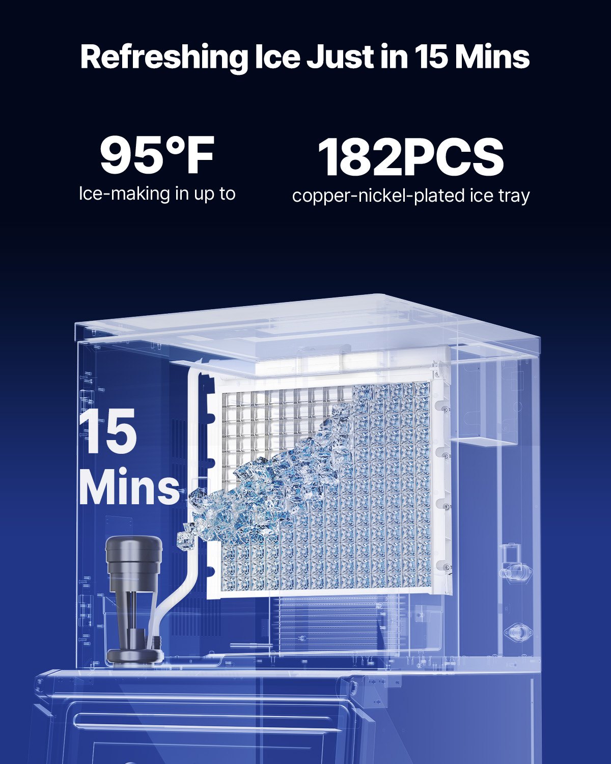 Commercial Ice Maker Machine - Head, 181 kg/Day Stainless Steel Ice Machine with Scheduled Ice-Making, Self-Cleaning, Adjustable Thickness, Ideal for Restaurant Bar Cafe Hotel - Head Only