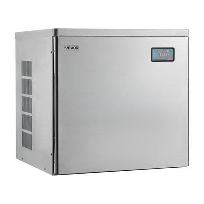 Gewerbliche Eismaschine – Prozessorkopf, 204 kg/Tag, Edelstahl-Eismaschine mit programmierter Eisproduktion, Selbstreinigung, einstellbarer Eisdicke, ideal für Restaurants, Bars, Cafés und Hotels – nur Prozessorkopf