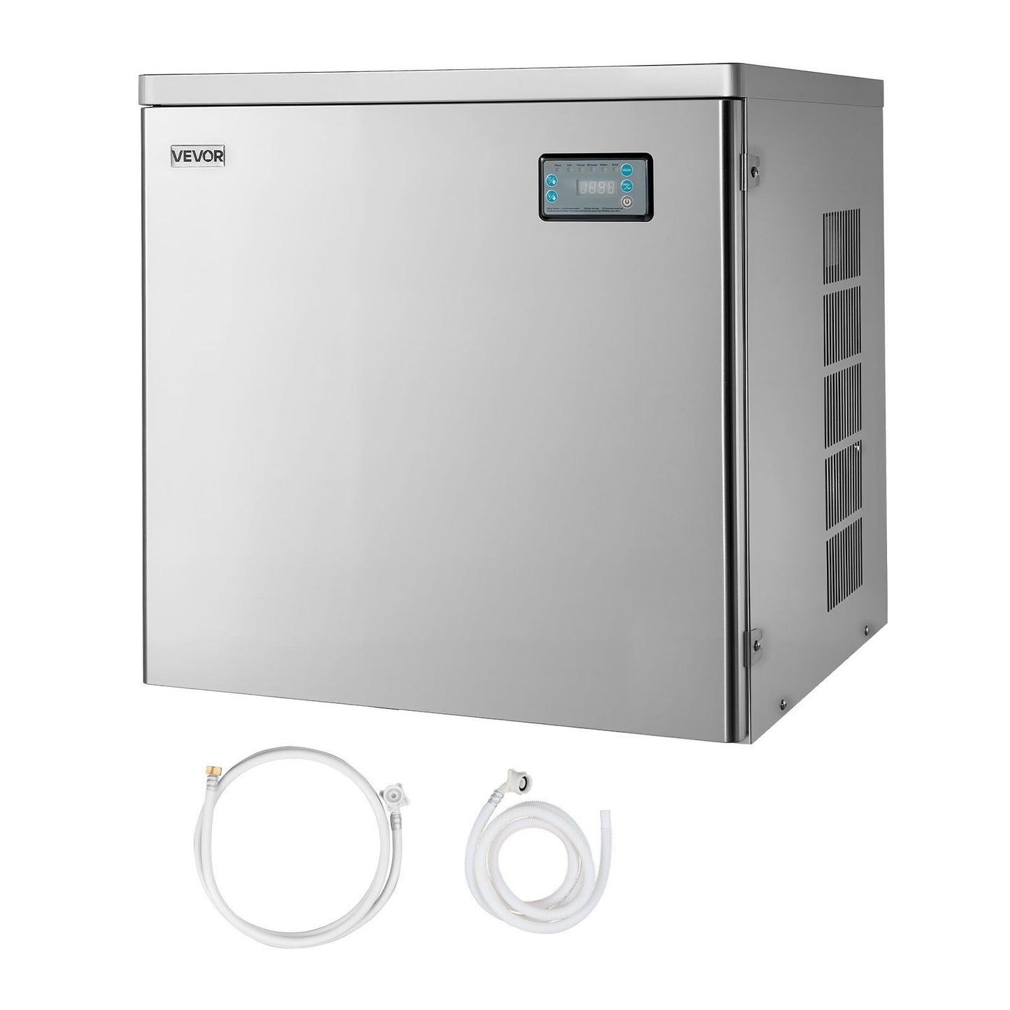 Gewerbliche Eismaschine – Prozessorkopf, 204 kg/Tag, Edelstahl-Eismaschine mit programmierter Eisproduktion, Selbstreinigung, einstellbarer Eisdicke, ideal für Restaurants, Bars, Cafés und Hotels – nur Prozessorkopf