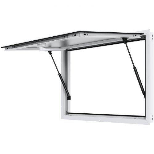 Concession Window 36"x24", Aluminum Alloy Food Truck Service Window with Awning Door & Drag Hook, Up to 85 Degrees Stand Serving Window for Food Trucks Concession Trailers, Glass Not Included