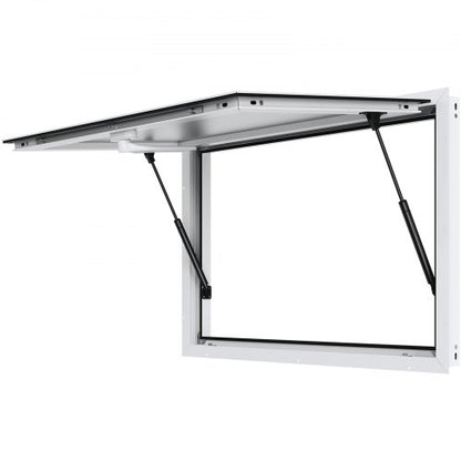 Concession Window 48"x36", Aluminum Alloy Food Truck Service Window with Awning Door & Drag Hook, Up to 85 Degrees Stand Serving Window for Food Trucks Concession Trailers, Glass Not Included