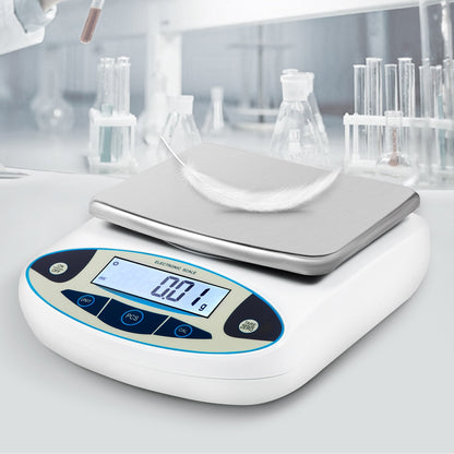 Analytical Balance, 5000g x 0.01g Accuracy Lab Scale, High Precision Electronic Analytical Balance, 13 Units Conversion, Counting Function, LCD Display, for Lab University Jewelry (5000g, 0.01g)