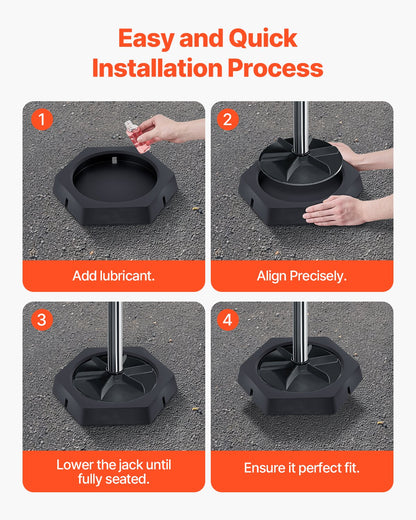 RV Leveling Pads, 4-Pack Rubber Trailer Jack Pads, Each with 5000 lbs Capacity, Jack Stabilizer Padding with Large Surface Area, Ideal for 10" Round Feet, 5th Wheels Class A/C Motorhomes Camper