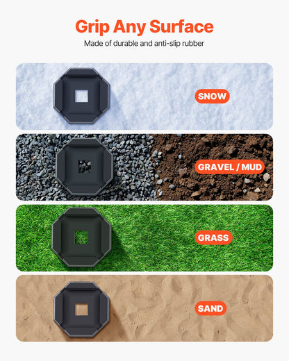 RV Leveling Pads, 4-Pack Rubber Trailer Jack Pads, Each with 5000 lbs Capacity, Jack Stabilizer Pad with Large Surface Area, Suitable for 5.5" Square Jack Feet, 5th Wheels Class A/C Motorhomes