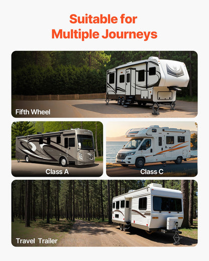 RV Leveling Pads, 4-Pack Rubber Trailer Jack Pads, Each with 5000 lbs Capacity, Standard Jack Stabilizer Pad with Large Surface Area, Ideal for Scissor Jack Feet 5th Wheels Class A/C Motorhomes