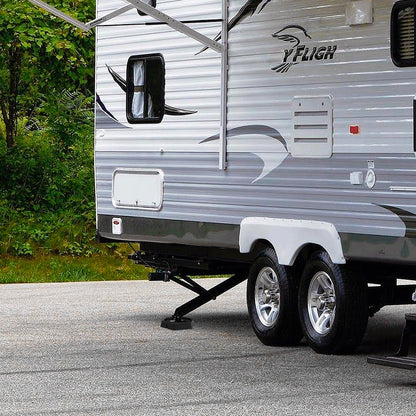 Wohnmobil-Nivellierfüße, runde 9-Zoll-Fußstützen, fest montierte Stützfüße, Gummistützen, Tragfähigkeit 5000 lbs pro Stützfuß, für Sattelauflieger, Wohnwagen, Wohnmobile der Klasse A/C (4er-Pack)