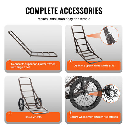 Deer Cart, 300 LBS Capacity Folding Game Cart, Deer Cart Game Hauler with Big Rubber Wheels & Ergonomic Handle, Heavy-Duty Game Cart Accessories, Utility Gear Dolly for Hunting Fishing Hiking