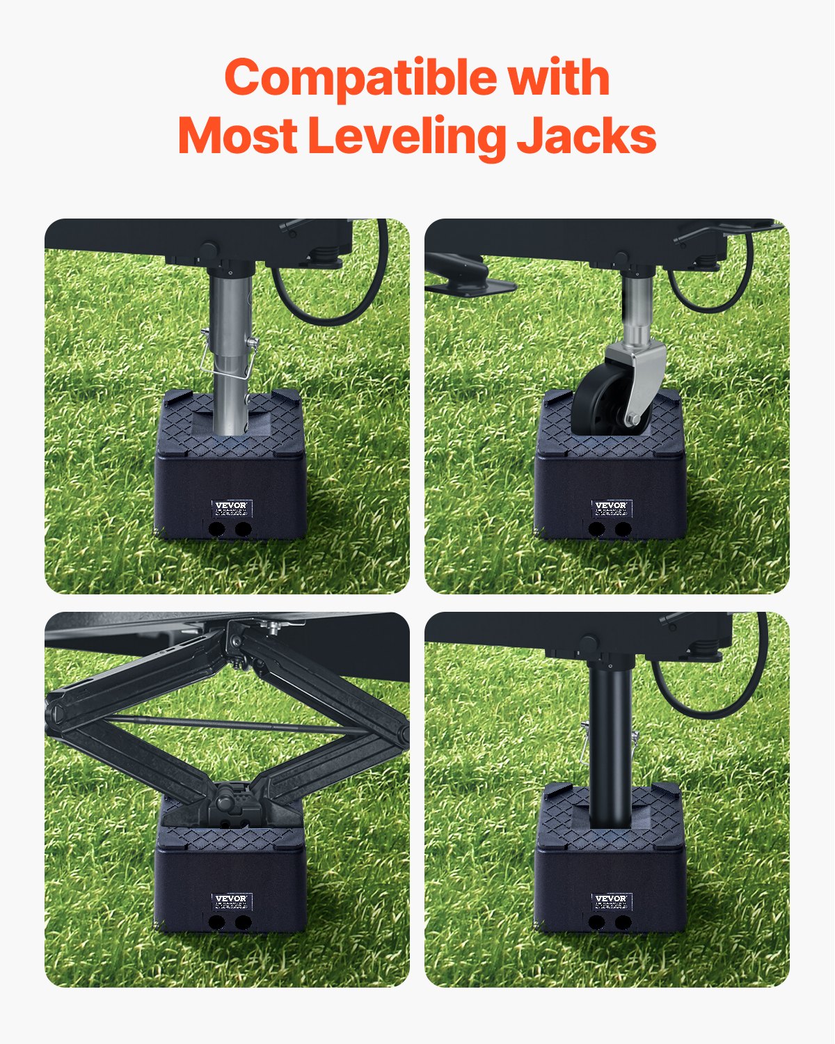 Trailer Jack Block, 6" High Heavy Duty RV Leveling Block with 6000 lbs Capacity, RV Jack Stand, Motorcycle Stand, Stool, Camper Accessories for Travel Trailers, 5th Wheels Class A/C Motorhomes