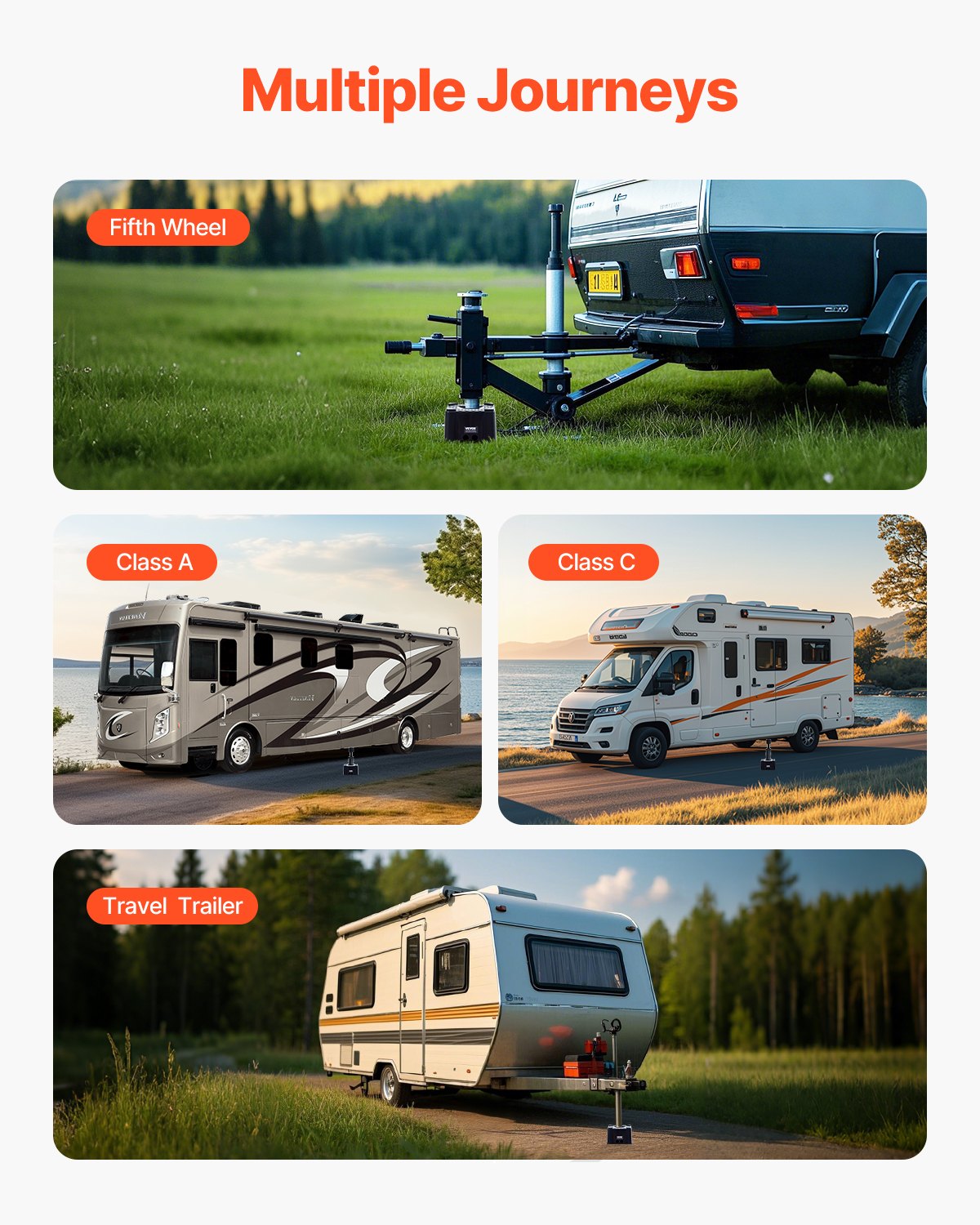 Trailer Jack Block, 6" High Heavy Duty RV Leveling Block with 6000 lbs Capacity, RV Jack Stand, Motorcycle Stand, Stool, Camper Accessories for Travel Trailers, 5th Wheels Class A/C Motorhomes