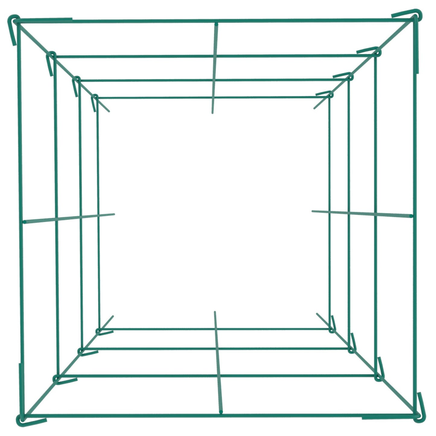 Tomato Cages, 14.6" x 14.6" x 39.4", 6 Packs Square Plant Support Cages, Green PVC-Coated Steel Tomato Towers for Climbing Vegetables, Plants, Flowers, Fruits