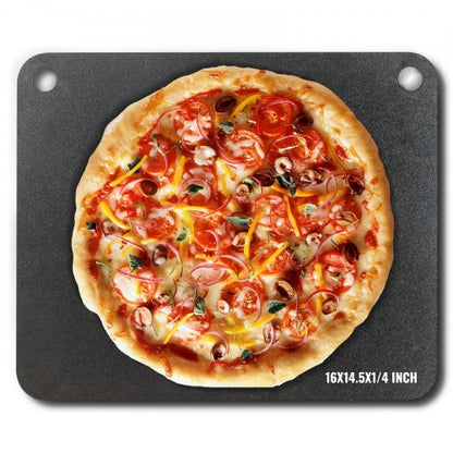 Pizza Steel, 16" x 14.5" x 1/4" Pizza Steel Plate for Oven, Pre-Seasoned Carbon Steel Pizza Baking Stone with 20X Higher Conductivity, Heavy Duty Pizza Pan for Outdoor Grill, Indoor Oven
