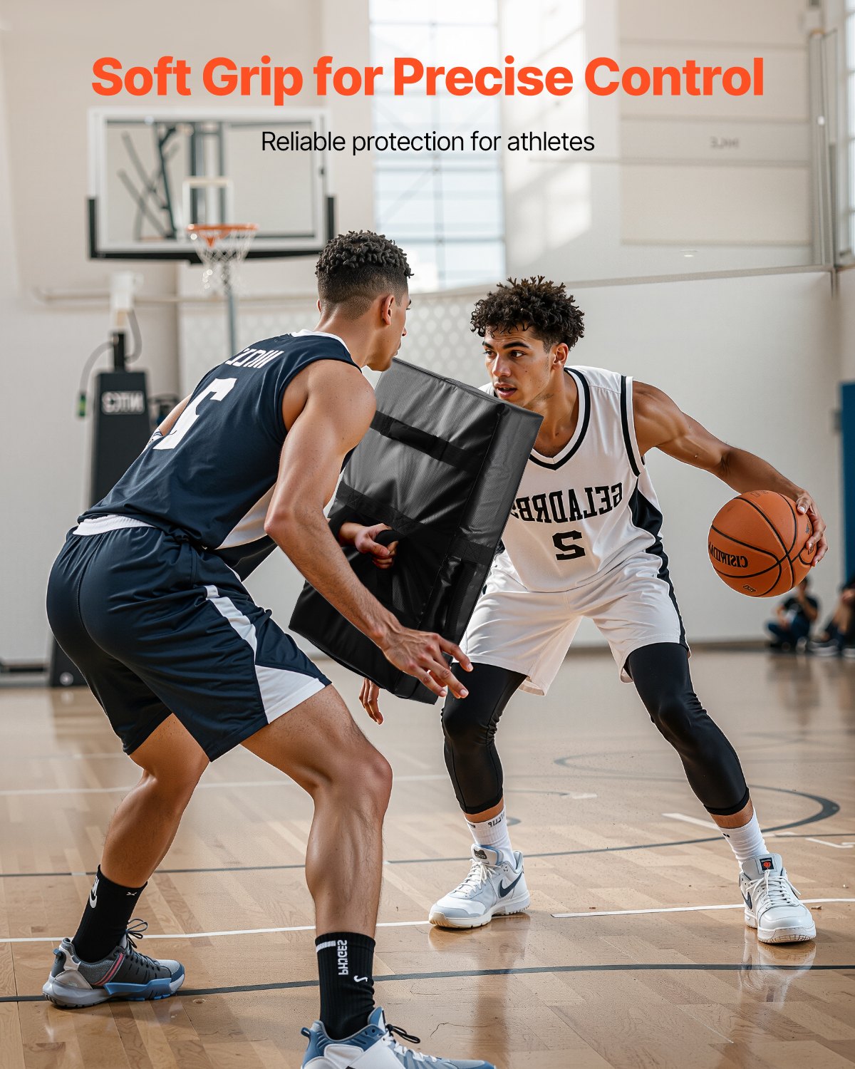 Football Blocking Dummy, 24x16 in Blocking Pads, Kick Shield Pad with Handles, High-Density Sponge Tackle Dummies, Heavy Duty Training Equipment for Basketball Hockey Lacrosse, Black, 1PCS