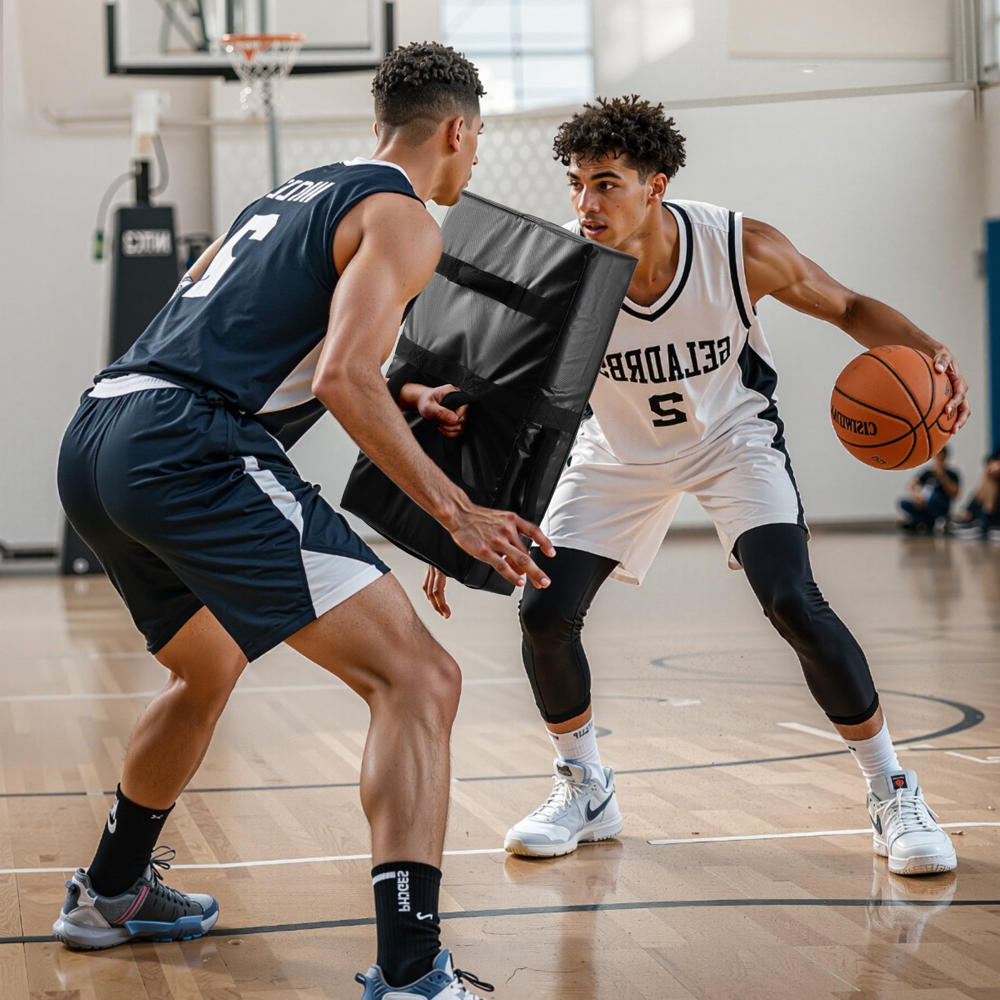 Football Blocking Dummy, 24x16 in Blocking Pads, Kick Shield Pad with Handles, High-Density Sponge Tackle Dummies, Heavy Duty Training Equipment for Basketball Hockey Lacrosse, Black, 2PCS