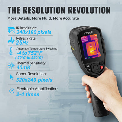 Infrared Thermal Imager Thermal Camera IR Resolution 240x180 7.1 cm LCD Screen