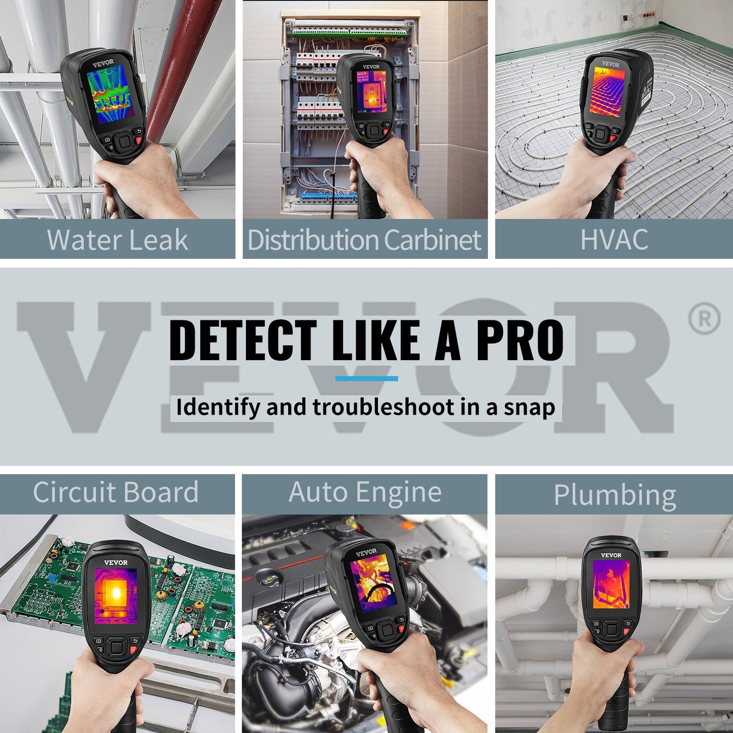 Thermal Imaging Camera, 320 x 240 Pixels Super Resolution with 2MP Visual Camera, 25Hz Refresh Rate Infrared Camera with -4℉~1022℉ Temp, 64G SD Card and Rechargeable Li-ion Battery