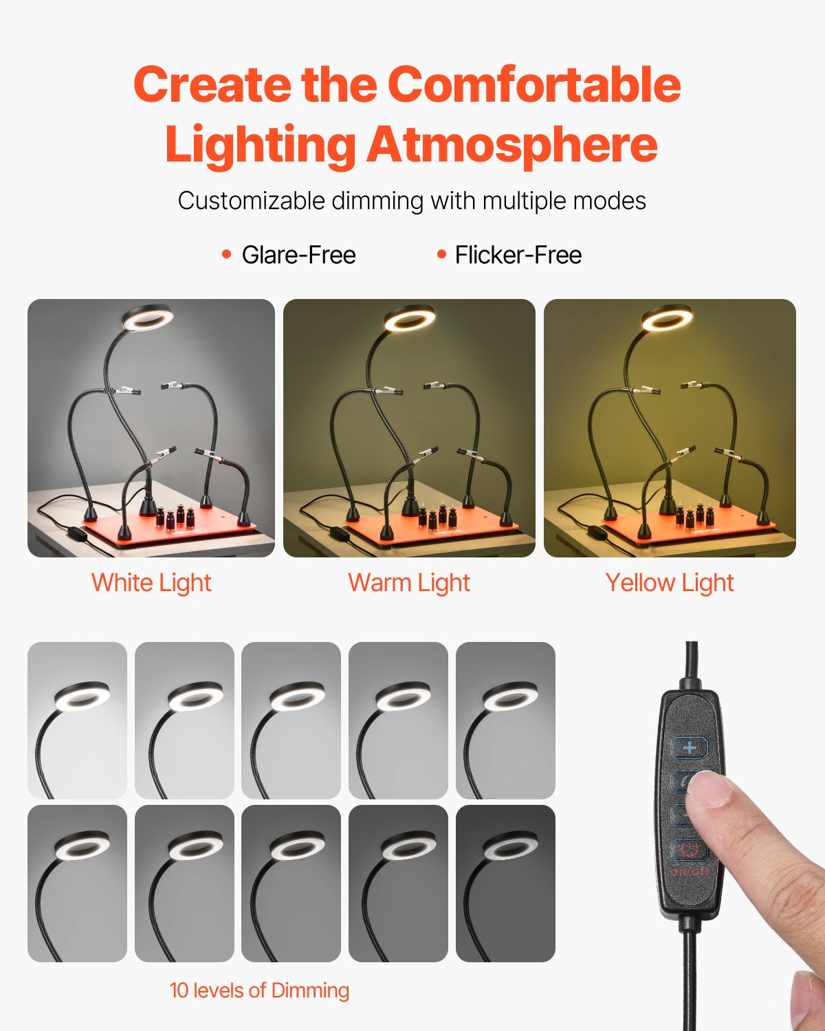 Magnetic Helping Hands Soldering Station, 4 Flexible Arms Third Hand Soldering Tool, with 3X LED Magnifying Lamp, 4 PCB Pillar Holder & Heavy-Duty Base, Electronic Repair Craft Hobby DIY