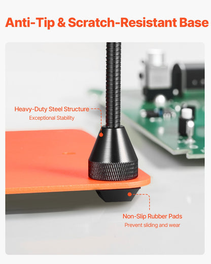 Magnetic Helping Hands Soldering Station, 4 Flexible Arms Third Hand Soldering Tool, with 3X LED Magnifying Lamp, 4 PCB Pillar Holder & Heavy-Duty Base, Electronic Repair Craft Hobby DIY