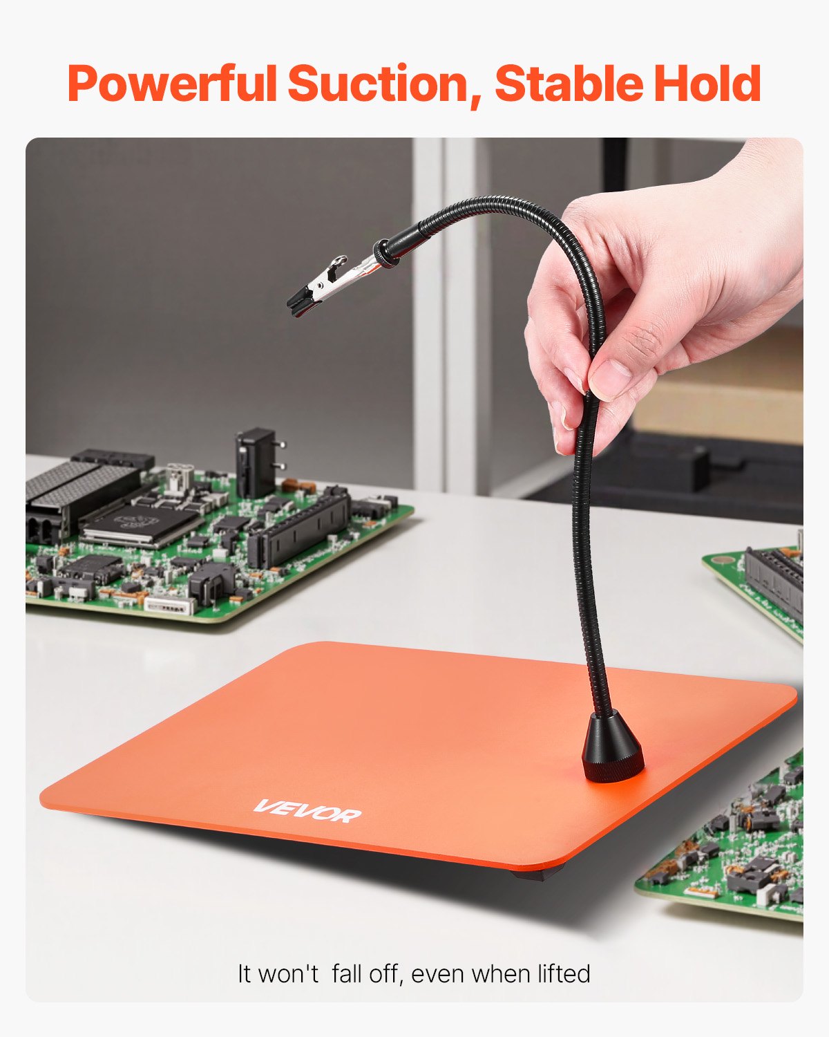 Magnetic Helping Hands Soldering Station, 4 Flexible Arms Third Hand Tool, with 6 PCB Pillar Holders & 360 Hot Air Gun Holder, Heavy-Duty Base Soldering Helper for Electronic Repair Craft