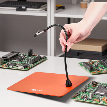 Magnetic Helping Hands Soldering Station, 4 Flexible Arms Third Hand Tool, with 6 PCB Pillar Holders & 360 Hot Air Gun Holder, Heavy-Duty Base Soldering Helper for Electronic Repair Craft