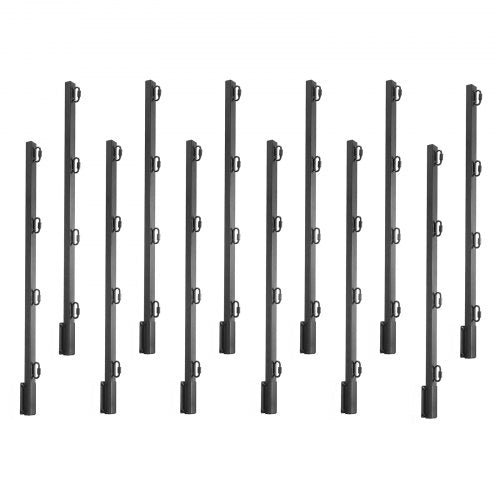 Fence Post Extender, 12 Packs 815 mm Barbed Wire Arm, Sturdy Steel Fence Height Extender, Flat or Surface Mounted Barbed Wire Extension Arms, Protect Privacy and Prevent Pets Jumping Off