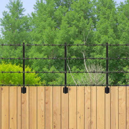 Fence Post Extender, 12 Packs 815 mm Barbed Wire Arm, Sturdy Steel Fence Height Extender, Flat or Surface Mounted Barbed Wire Extension Arms, Protect Privacy and Prevent Pets Jumping Off