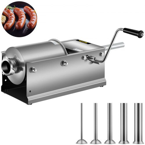 Horizontale Wurstfüllmaschine, manuelle Wurstfüllmaschine, 3 l, Edelstahl