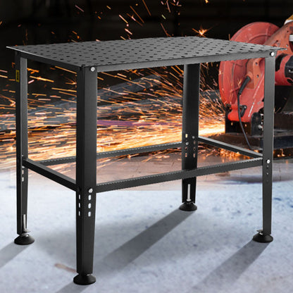Welding Table 36" x 24", 800LBS Capacity Welding Workbench Table, Heavy-Duty Work Bench with 0.63" Fixture Holes and Non-slip Foot Pads for Welding Assembly Repair Works