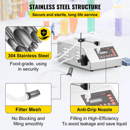 Liquid Filling Machine 2-3500ml GFK-160 LCD Display Digital Control Pump Liquid Filler Machine Automatic Liquid Filling Machine