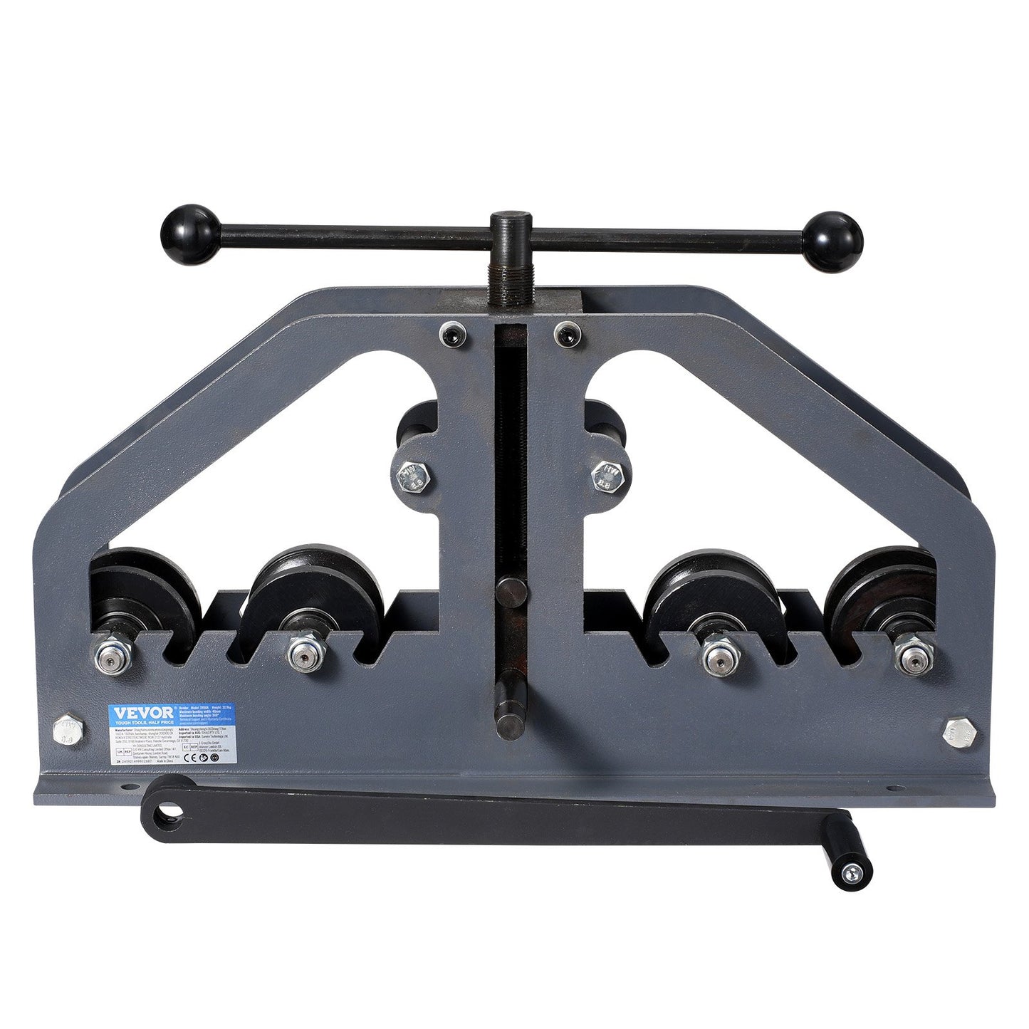 Tube Roller Bender, Max 1-1/2" Manual Tube Pipe Roller Bender with 6 Dies, 360° Copper Aluminum Pipe Bending Tool for Square, Round Tube & Flat Bar, Ideal for HVAC Air Conditioning Auto Repair