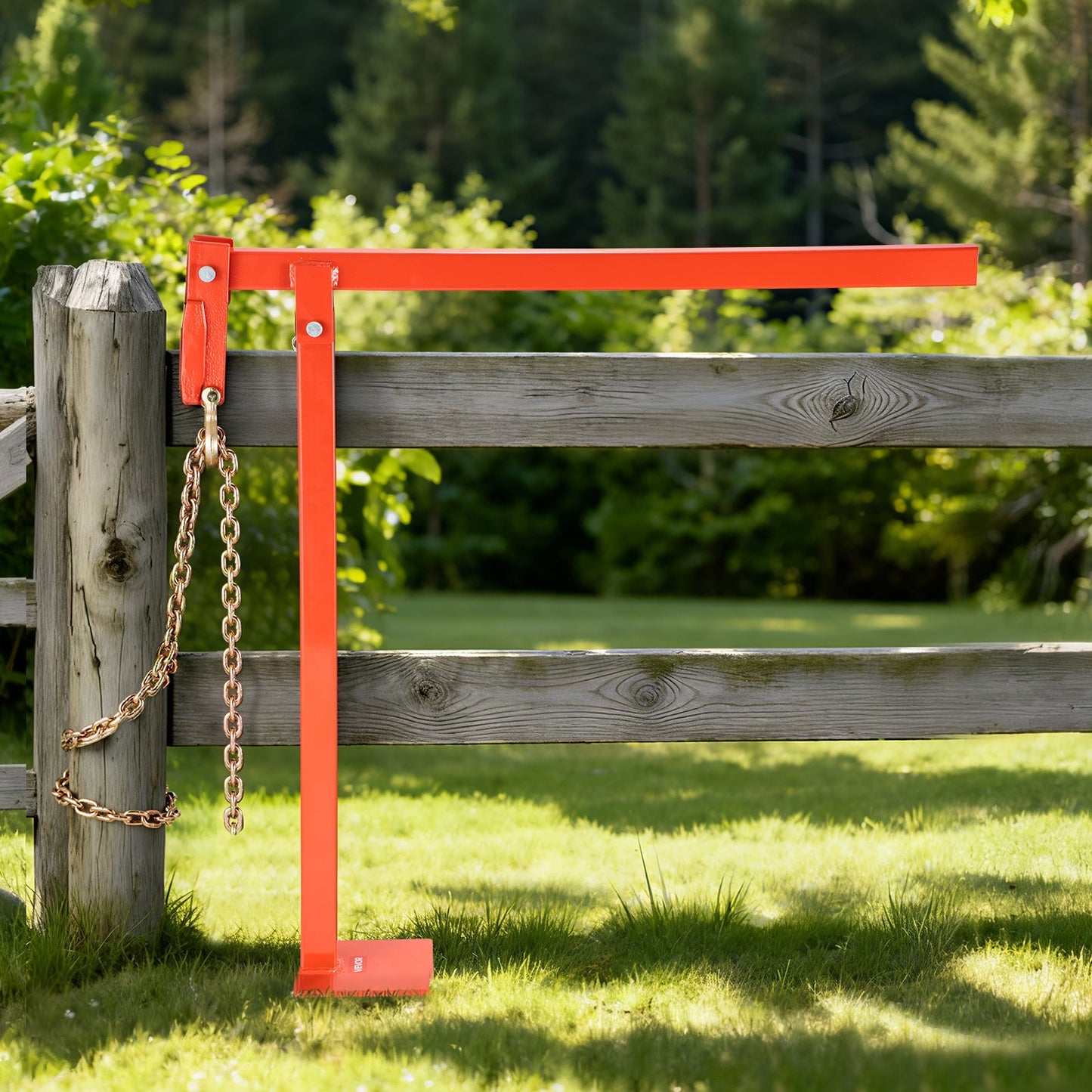 78 cm T-Pfostenzieher, Hochleistungs-Zaunpfostenzieher mit 109,2 cm Hebekette, rostbeständiger Stahl, arbeitssparendes Werkzeug zum Entfernen von T-Pfosten für runde Zaunpfosten, Schilderpfosten und Baumstümpfe