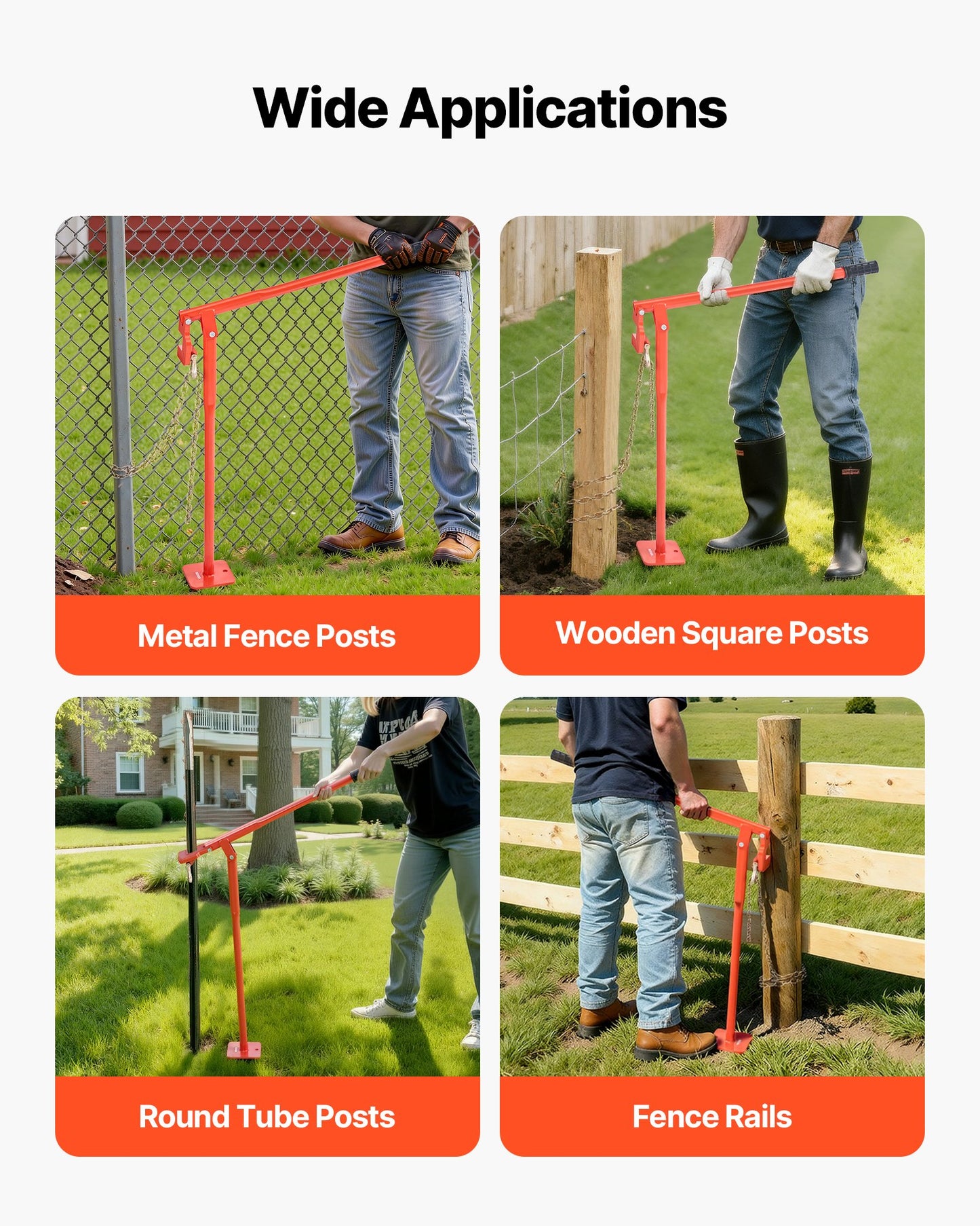 T-Pfostenzieher (91,4 cm), robuster Zaunpfostenzieher aus Stahl, Tragkraft 300 kg, arbeitssparendes Werkzeug zum Entfernen von runden Zaunpfosten, Schilderpfosten und Baumstümpfen, Hebekette nicht im Lieferumfang enthalten