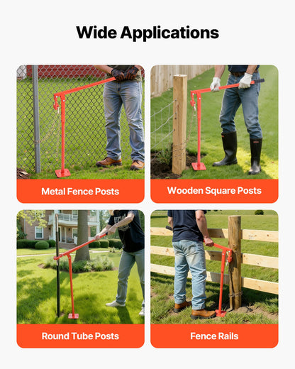 T-Pfostenzieher (91,4 cm), robuster Zaunpfostenzieher aus Stahl, Tragkraft 300 kg, arbeitssparendes Werkzeug zum Entfernen von runden Zaunpfosten, Schilderpfosten und Baumstümpfen, Hebekette nicht im Lieferumfang enthalten