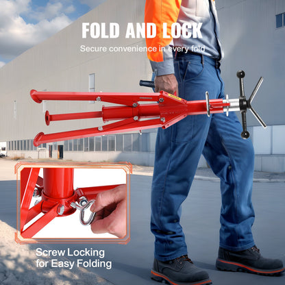 V-Kopf-Rohrständer, höhenverstellbar 71,1–132,1 cm, Tragkraft 2500 lbs, faltbarer, tragbarer, hoher Rohrständer mit V-Kopf, klappbare Anhängerstützen