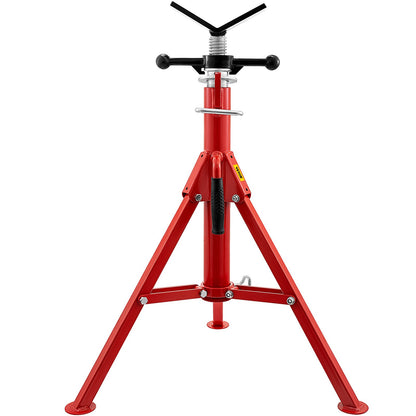 V Head Pipe Stand 0.3-30.5 cm Capacity, Adjustable Height 71.1-132.1 cm, Pipe Jack Stands 1133.9 kg Load Capacity, Portable Folding Pipe Stands, Carbon Steel Body More Durable