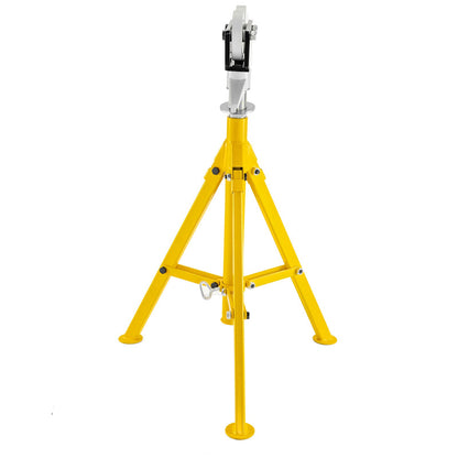 Foldable Pipe Jack Stand Height Adjustment 32In To 55In, Roller Head Pipe Stand 4500Lbs/2 Tons Capacity for Pipe Threading, Pipe Hole Cutting