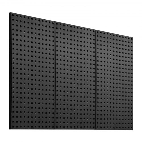 Metal Pegboard Panels, 24" x 12" Pegboard, 3 Panels, Heavy Duty Steel Peg Board Wall Organizer, for Living Room Garage Tool Storage Workbench Office Organization Craft Room Kitchen Home, Black