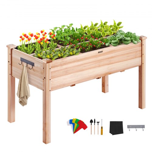 Wooden Raised Garden Bed Planter Box 120 x 58 x 76 cm Flower Vegetable Herb