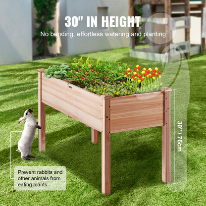 Wooden Raised Garden Bed Planter Box 120 x 58 x 76 cm Flower Vegetable Herb