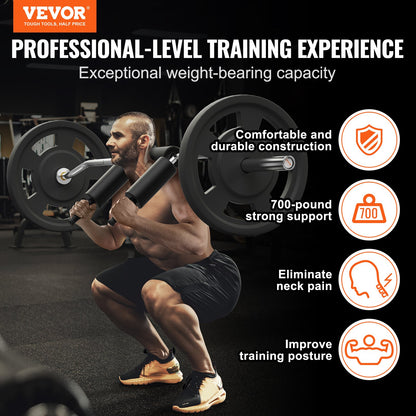 Safety Squat Bar, 700 LBS Fitness Squat Bar, Safety Squat Bar Attachment with Shoulder and Arm Pads, 28mm Diameter Weight Bar, Ideal for Front Squats, Lunges, Rehab, Physical Therapy