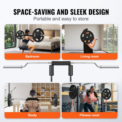 Safety Squat Bar, 700 LBS Fitness Squat Bar, Safety Squat Bar Attachment with Shoulder and Arm Pads, 28mm Diameter Weight Bar, Ideal for Front Squats, Lunges, Rehab, Physical Therapy