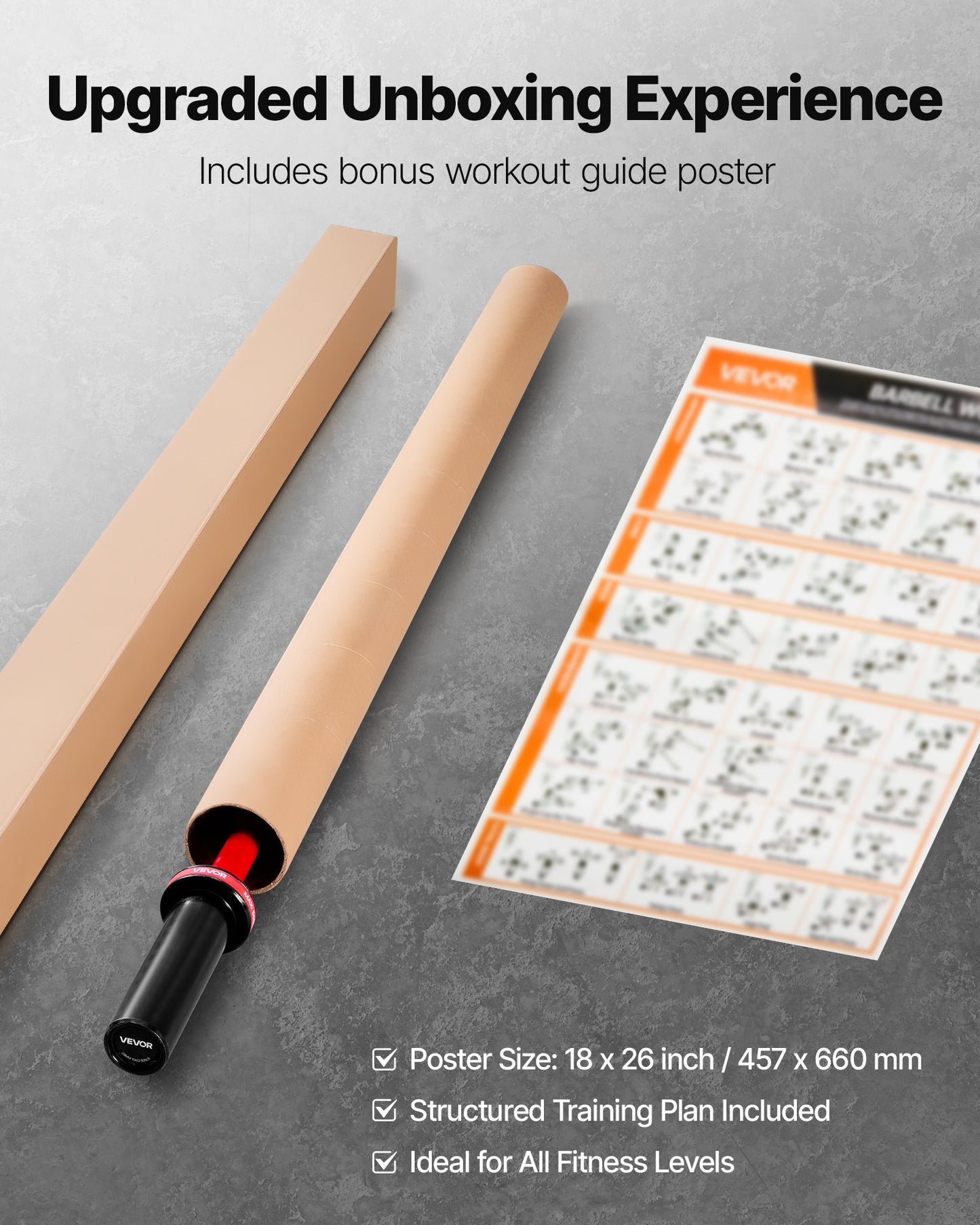 120cm Barbell Bar, Fit 2-Inch Weight Plates, Barbell Bar with Knurled Grip for Strength Training, Weightlifting, Squat, Deadlift, Bench Press, Curl, Overhead Press, 550lbs/226kg Capacity