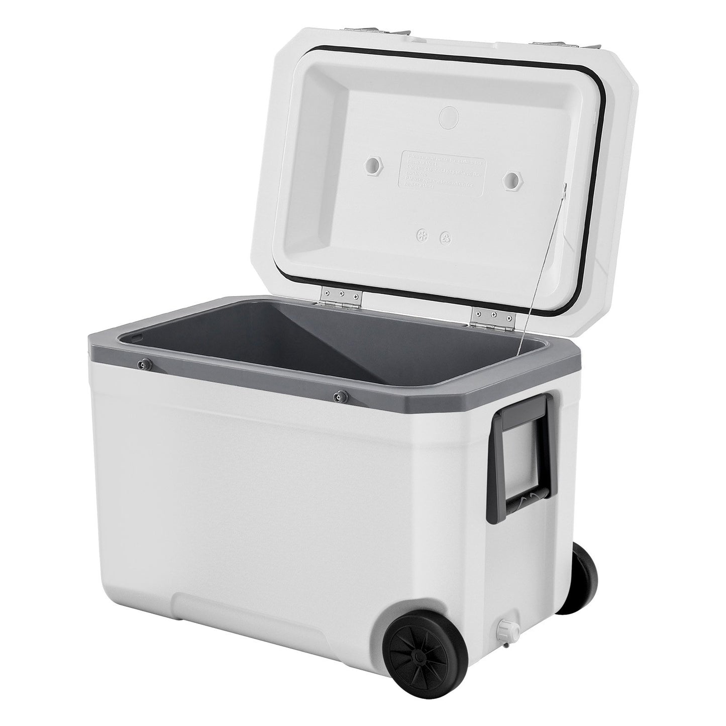 Portable Cooler, 45 QT Wheeled Cooler with Ice Retention, Heavy-Duty Handles and Cup Holder, Lightweight Rigid Material Insulated Portable Cooler, Suitable for Family Picnics and Long Trips