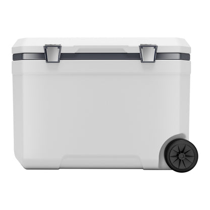Portable Cooler, 45 QT Wheeled Cooler with Ice Retention, Heavy-Duty Handles and Cup Holder, Lightweight Rigid Material Insulated Portable Cooler, Suitable for Family Picnics and Long Trips