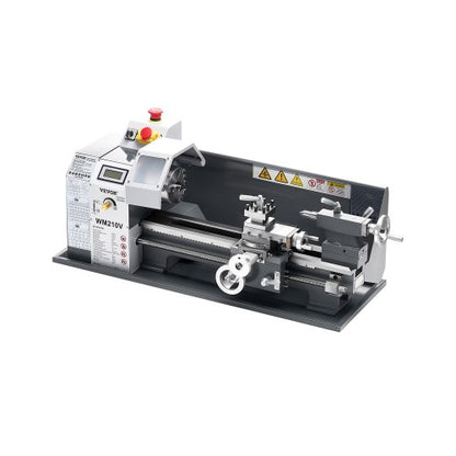 Metal Lathe, 203 x 406 mm(8 x 16 in), 550W Benchtop Lathe Machine, 0-2500 RPM Variable Speed, with 0.0076 mm(0.0003 in) Spindle Accuracy Metal Gear, for Processing Precision Parts Imperial/Metric Thread Soft Metals Wood