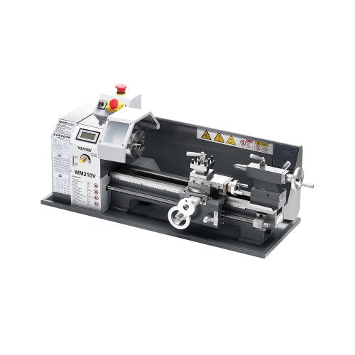 Metal Lathe, 203 x 406 mm(8 x 16 in), 550W Benchtop Lathe Machine, 0-2500 RPM Variable Speed, with 0.0076 mm(0.0003 in) Spindle Accuracy Metal Gear, for Processing Precision Parts Imperial/Metric Thread Soft Metals Wood