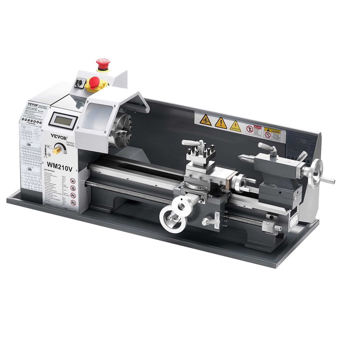Metal Lathe, 203 x 406 mm(8 x 16 in), 550W Benchtop Lathe Machine, 0-2500 RPM Variable Speed, with 0.0076 mm(0.0003 in) Spindle Accuracy Metal Gear, for Processing Precision Parts Imperial/Metric Thread Soft Metals Wood