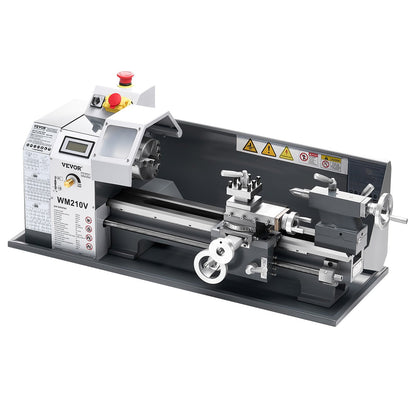 Metal Lathe, 203 x 406 mm(8 x 16 in), 550W Benchtop Lathe Machine, 0-2500 RPM Variable Speed, with 0.0076 mm(0.0003 in) Spindle Accuracy Metal Gear, for Processing Precision Parts Imperial/Metric Thread Soft Metals Wood