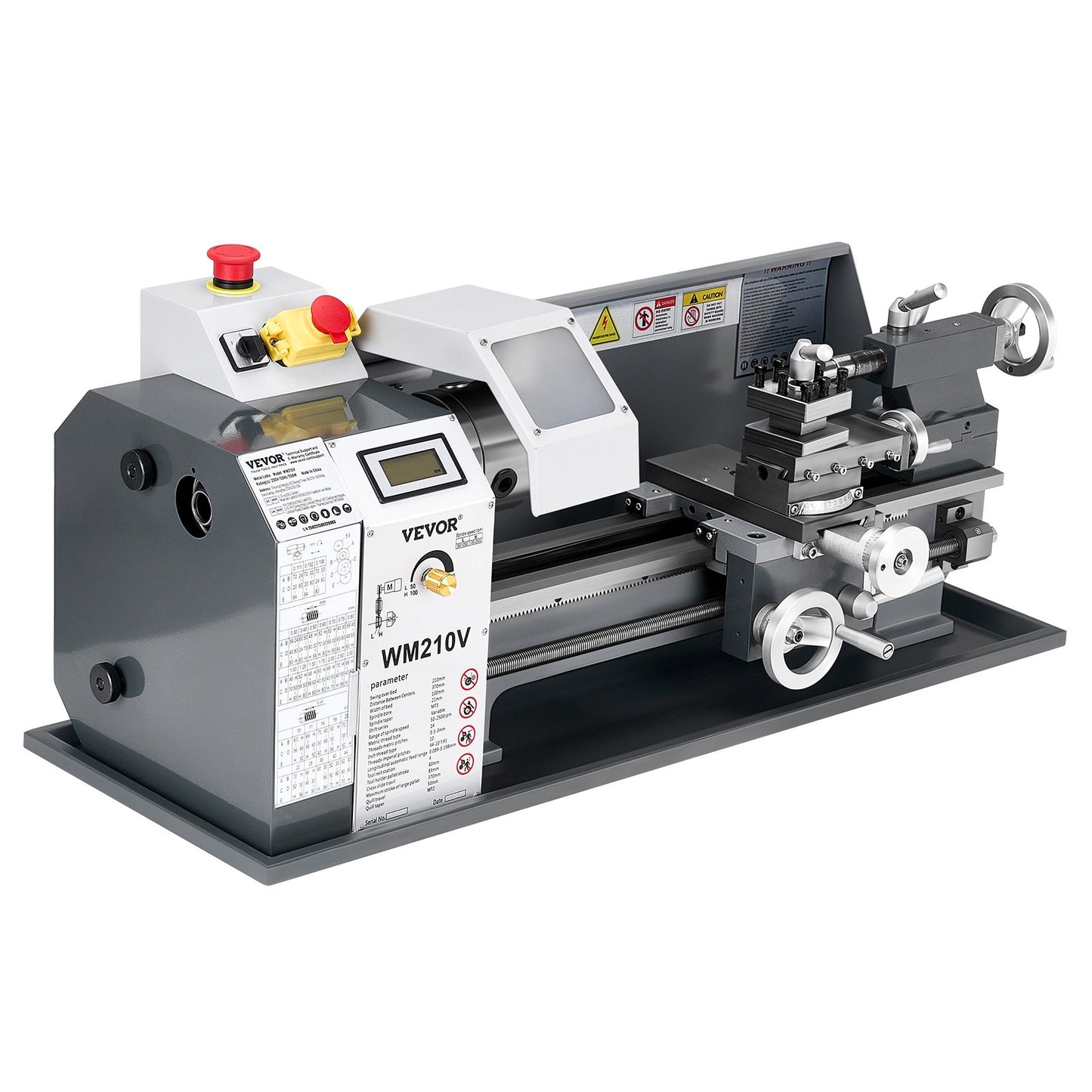 Metal Lathe, 203 x 406 mm(8 x 16 in), 550W Benchtop Lathe Machine, 0-2500 RPM Variable Speed, with 0.0076 mm(0.0003 in) Spindle Accuracy Metal Gear, for Processing Precision Parts Imperial/Metric Thread Soft Metals Wood