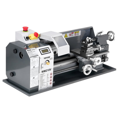 Metal Lathe, 203 x 406 mm(8 x 16 in), 550W Benchtop Lathe Machine, 0-2500 RPM Variable Speed, with 0.0076 mm(0.0003 in) Spindle Accuracy Metal Gear, for Processing Precision Parts Imperial/Metric Thread Soft Metals Wood